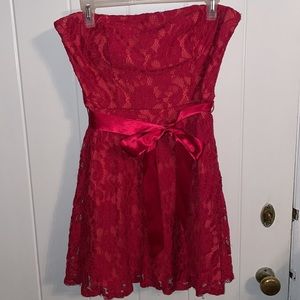 Juniors Size Large Strapless Pink Lace Dress Size Large